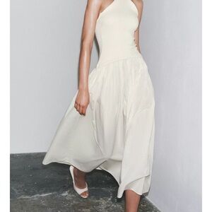 Zara Cream One Shoulder Dress